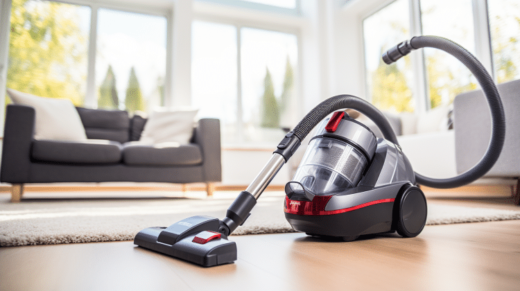 image of a vacuum cleaner sitting on a hardwood floor