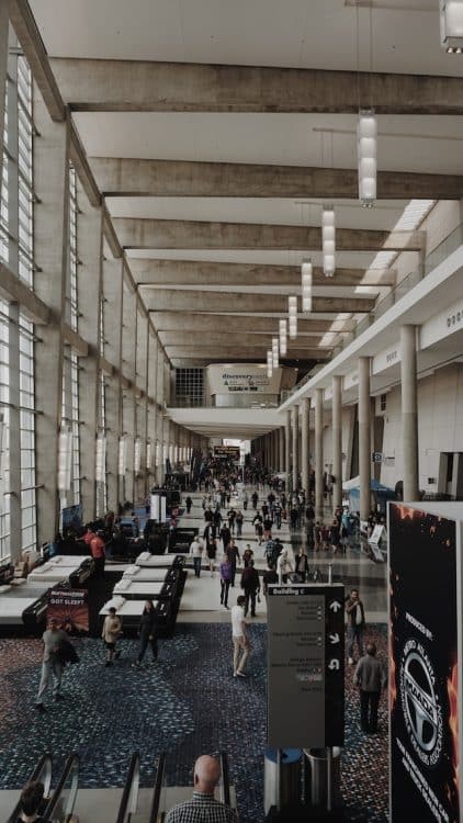 exhibit hall at a trade show