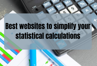 title slide with a calculator, printed charts, and pens in the background behind the article title.