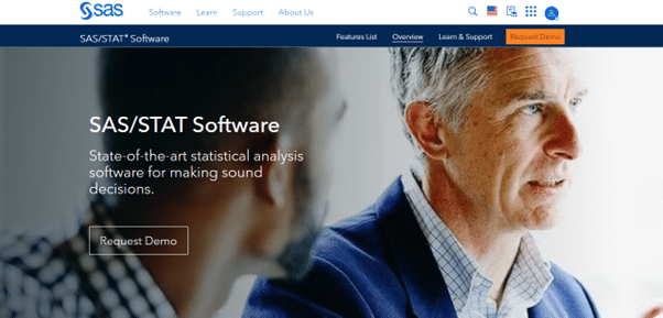 home page of SAS software