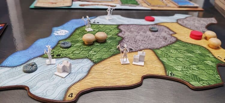 Spirit Island board game set up and play in progress