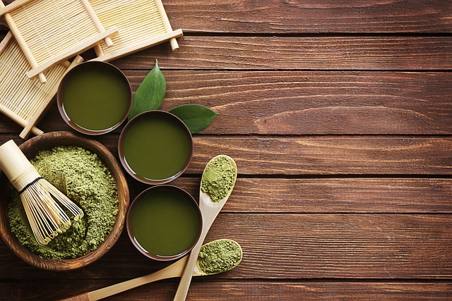 green powder and tea made from the powder