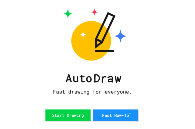 Autodraw online art game starting page