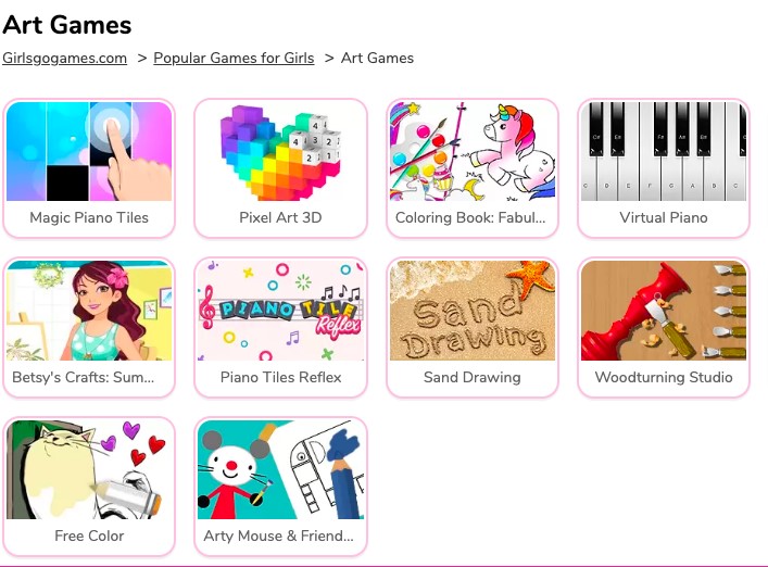 Art games from Girlsgogames.com