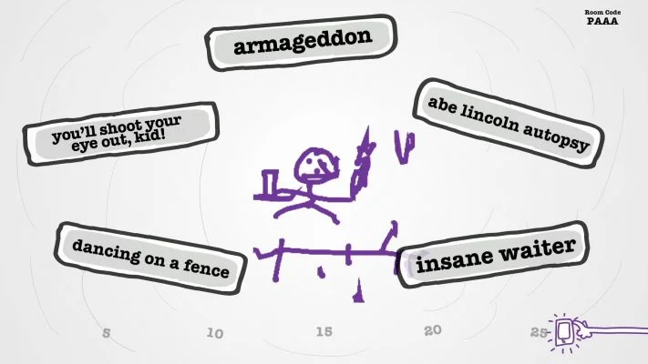 example of a screen from the Jackbox game Drawful