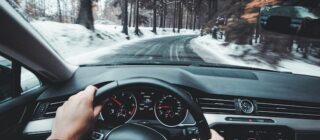 driving on a snowy road