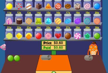 screenshot of a number game where the player is a cashier