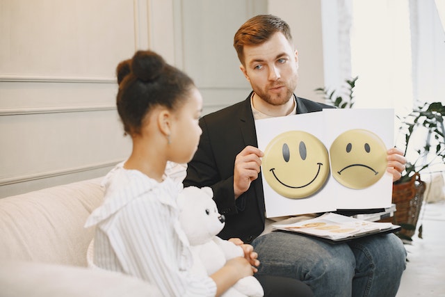 therapist working with a child