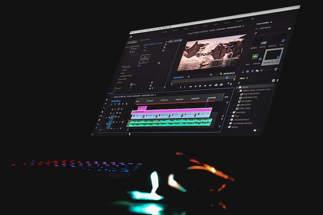 video editing software in use