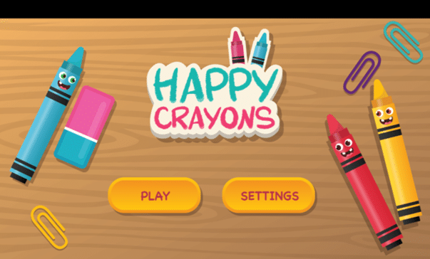 launch page for the Happy Crayons coloring game