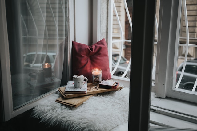 small reading nook by window
