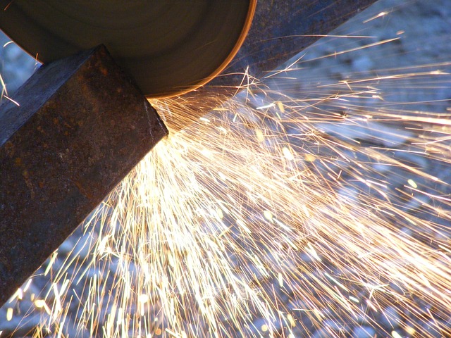 sparks angle grinder cutting metal