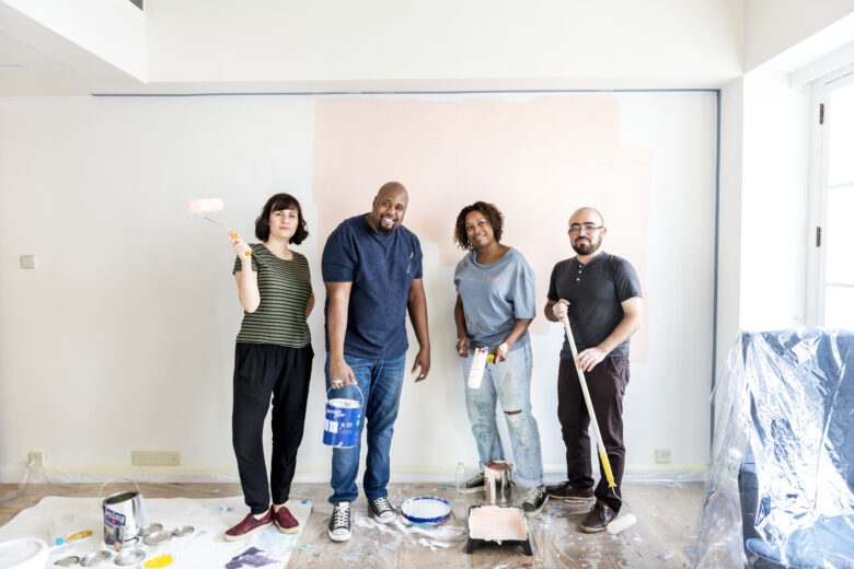 people renovating house