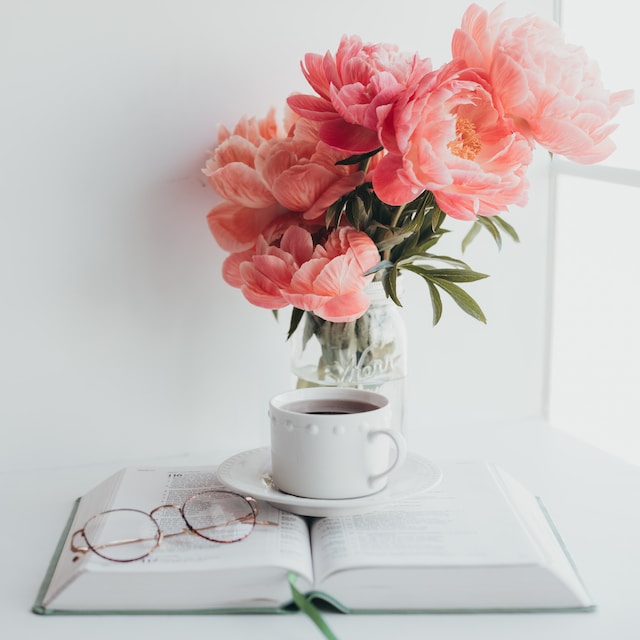 pink peonies