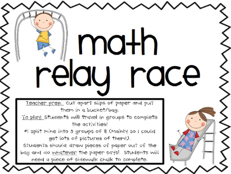 Math Relay Race activity idea.