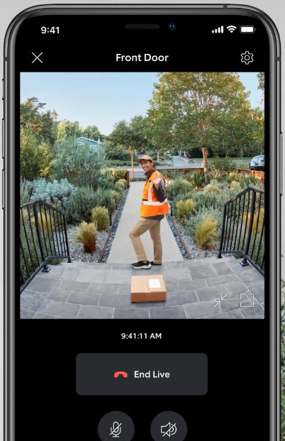 example of a ring doorbell picture of a delivery person dropping a package.
