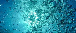 water blue bubbles underwater