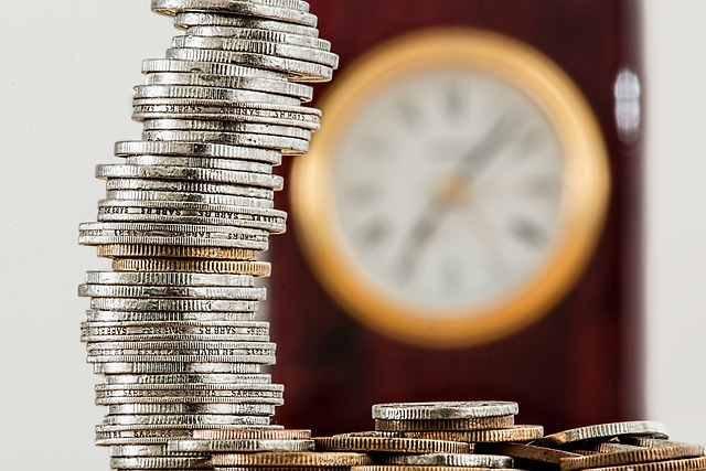 financial management coins clock money