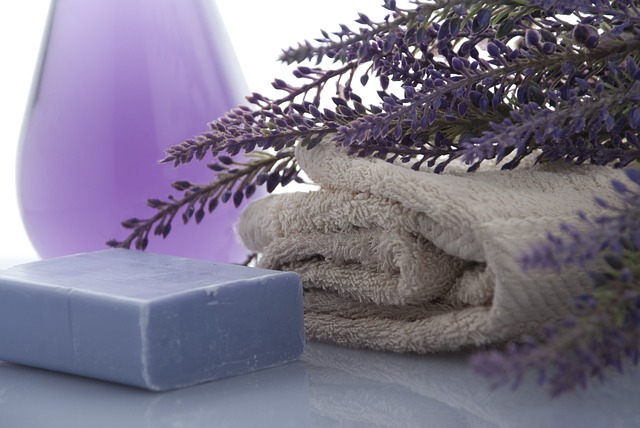 bathroom soap towels lavender bar soap flowers self care spa