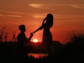 proposal sunset couple romantic