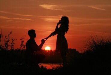 proposal sunset couple romantic