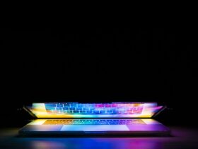 technology laptop colorful colors dark black apple macbook