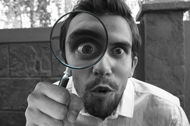 proof magnifying glass detective searching find