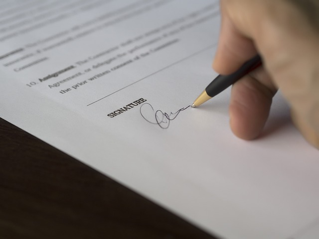 paperwork sign signature