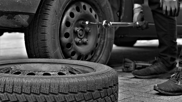 tires changing tire car