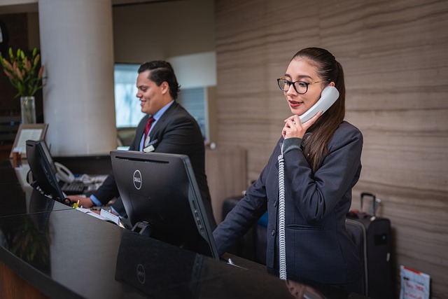 receptionists phone call front desk business