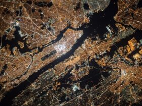 satellite view of city