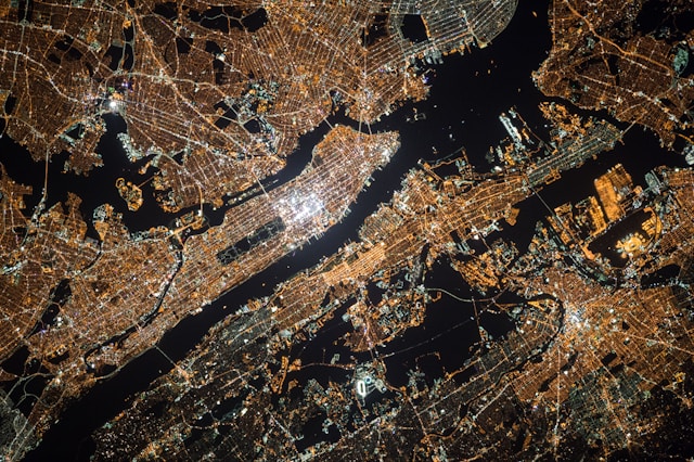 satellite view of city