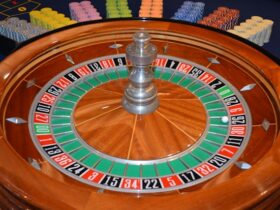 roulette wheel and chips.