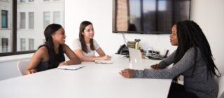 woman interviewing for a new job.