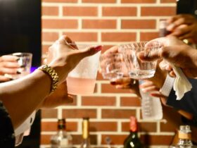 group of friends toasting their glasses.