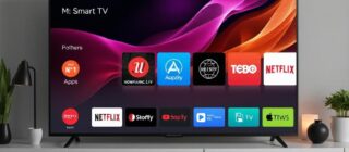 smart TV showing the home screen with multiple apps to choose from.