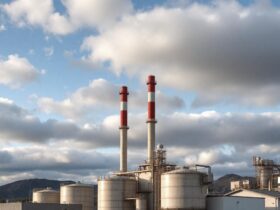 exterior view of chemical manufacturing plant.