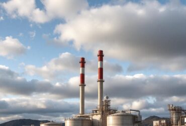 exterior view of chemical manufacturing plant.