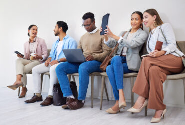 Job search people waiting on interview