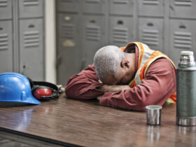 exhausted shift worker