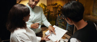 programmers discussing website design