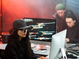 young woman hacking a computer
